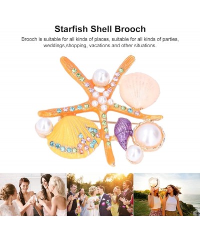 Brooches for Women, Starfish Shell Pearl Brooch Elegant Jewelry Fashionable Gifts Hand Crafted Ladies Brooches Pin Orange $7....