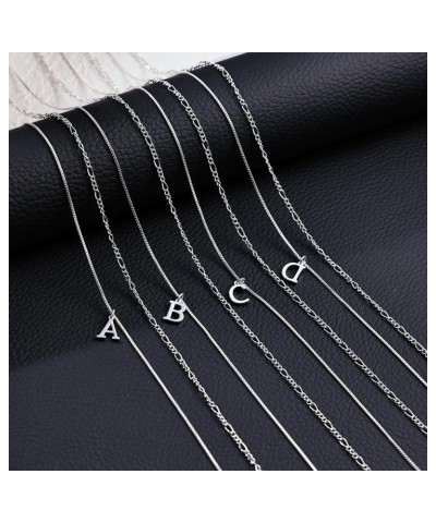 Silver Initial Necklaces for Women Trendy, 14K Layered Necklace for Women Girls Dainty Silver Letter Pendant Figaro Choker Ne...