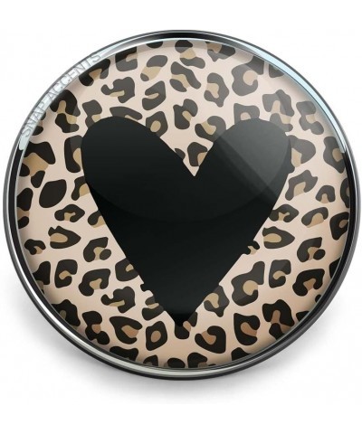 Leopard Print Heart Snap Jewelry Cheetah Design 18MM Ginger Charm Button Fits Women's Customizable Bracelets, Necklaces, Keyc...