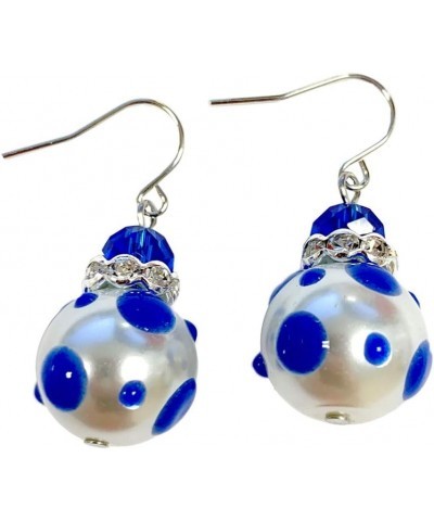 Color Earrings for Women - Polka Dots Handmade Jewelry For Women - Dangle Earrings for Women - Jewelry Gifts for Women Blue $...