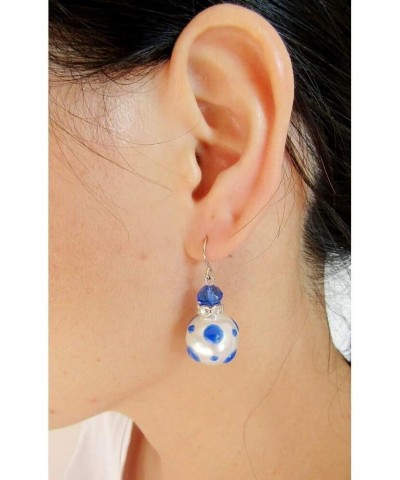 Color Earrings for Women - Polka Dots Handmade Jewelry For Women - Dangle Earrings for Women - Jewelry Gifts for Women Blue $...