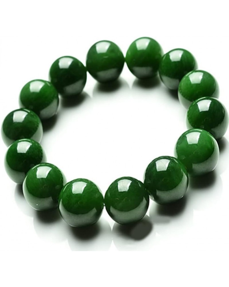 Natural 10mm Green Jade Round Gemstone Beads Stretchy Bangle Bracelet, Bring Good Luck, Wealth, Prosperity and Happiness, Hea...