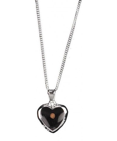 Heart with Dark-Tone Interior and Mustard Seed Silver-Plated 18-Inch Pendant Necklace $12.79 Necklaces