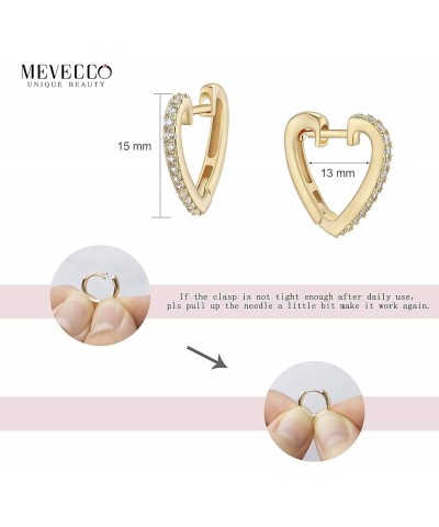 18K Gold Plated Huggie Earrings Dainty Shining White Cubic Zirconia Geometry Beads Butterfly Heart Awl Cone Cute Shaped Evil ...