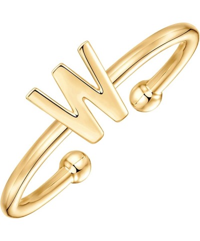 14K Gold Plated Initial Adjustable Ring | Womens Initial Ring | Fasion Ring Women W $10.33 Rings