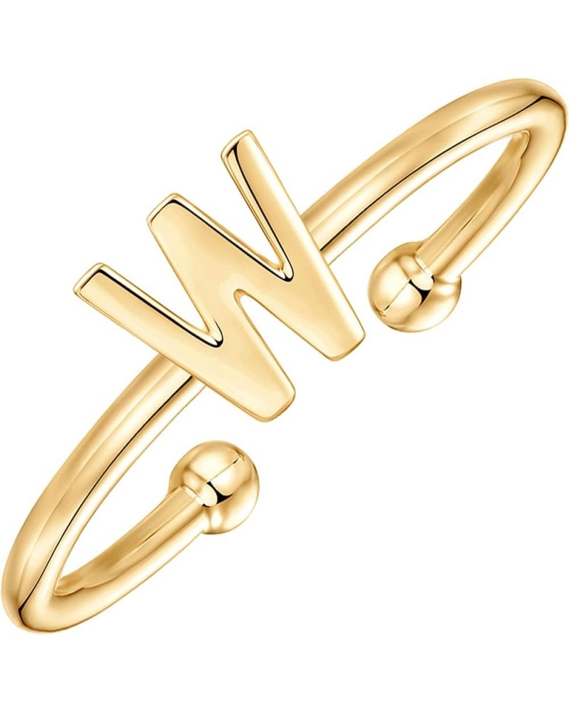 14K Gold Plated Initial Adjustable Ring | Womens Initial Ring | Fasion Ring Women W $10.33 Rings