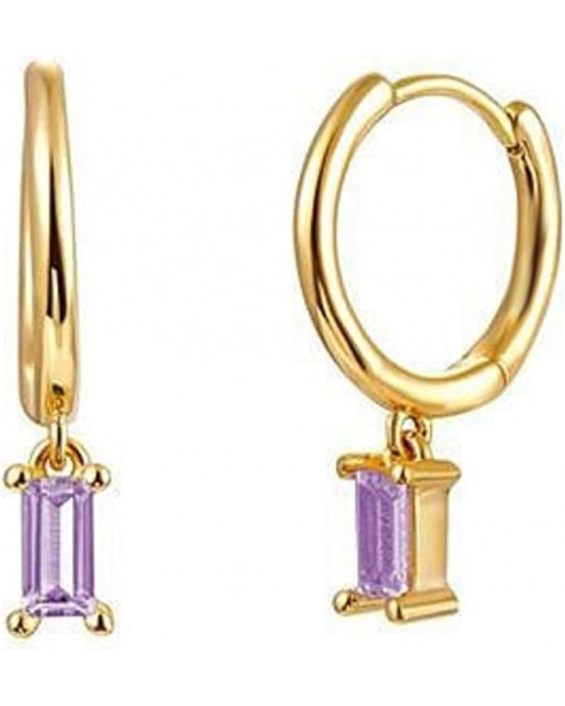 Rhinestone Earrings for Women Crystal Emerald Earrings Gold Huggie Hoop Earrings Small Hoop Earrings Black Purple Drop Earrin...