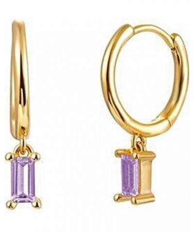 Rhinestone Earrings for Women Crystal Emerald Earrings Gold Huggie Hoop Earrings Small Hoop Earrings Black Purple Drop Earrin...