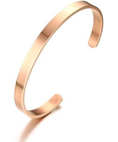 Inspirational Cuff Bangle Bracelets Custom Rose Gold Bracelet for Women You are Braver Than You Believe Stainless Steel Engra...