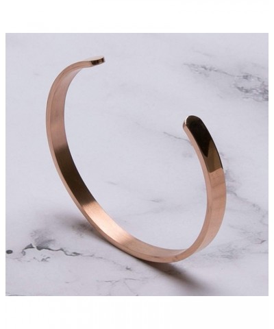 Inspirational Cuff Bangle Bracelets Custom Rose Gold Bracelet for Women You are Braver Than You Believe Stainless Steel Engra...