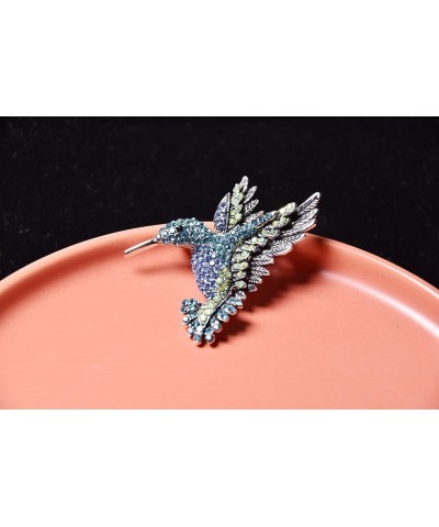 Hummingbird brooch pins for women fashion Bird pins rhinestone crystal women's brooches pin Ancient Silver Blue Green $8.11 B...