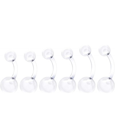 Flexible Acrylic Clear Belly Button Ring Retainer 14 Gauge Navel Bar Earrings Piercing Jewelry See More Sizes J-6pcs 8mm 10mm...