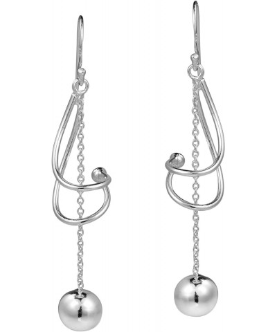 Contemporary Twist with Ball Drop .925 Sterling Silver Dangle Earrings $8.30 Earrings