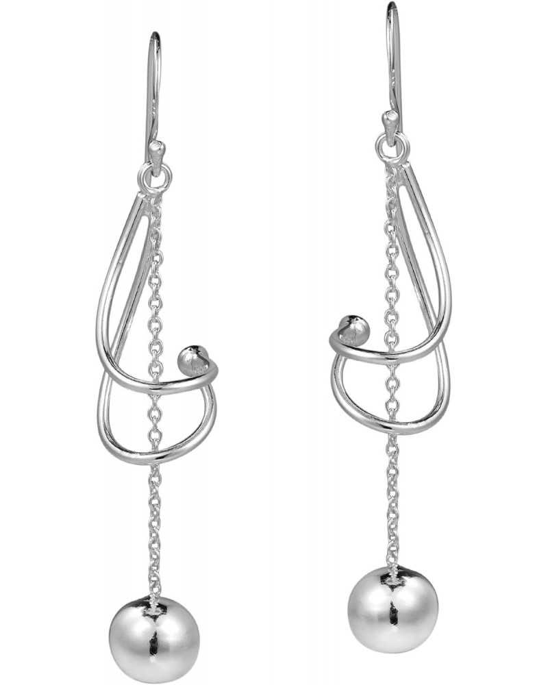 Contemporary Twist with Ball Drop .925 Sterling Silver Dangle Earrings $8.30 Earrings