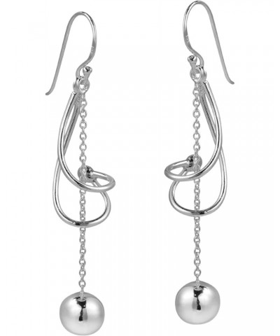 Contemporary Twist with Ball Drop .925 Sterling Silver Dangle Earrings $8.30 Earrings