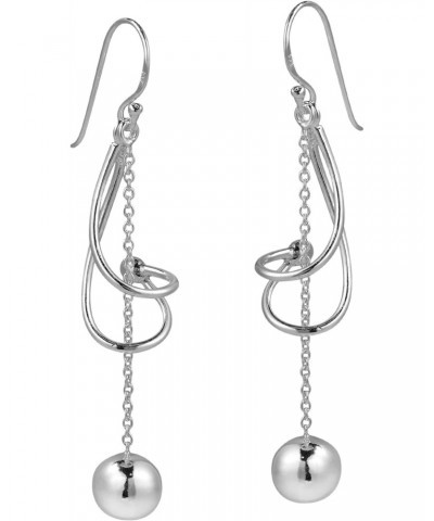 Contemporary Twist with Ball Drop .925 Sterling Silver Dangle Earrings $8.30 Earrings