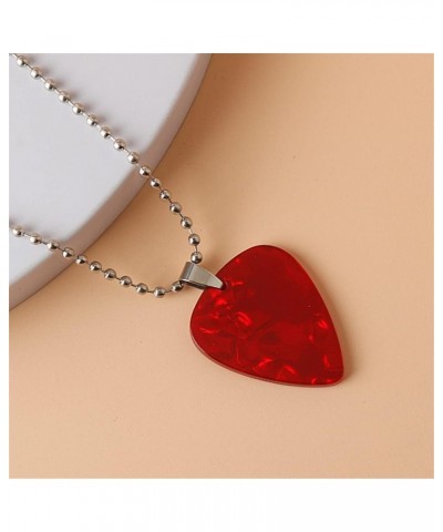 Guitar Pick Necklace Acrylic Hellfire Club Guitar Pick Earrings Pendant Necklace for Women Men Rock Music Jewelry 2Pcs(Green)...