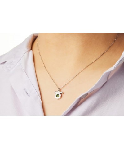 ARANG KOREAN BIRTHSTONE NECKLACE- OR (Original Rhodium) Plated, Cubic, Strong Durability - Fashion Jewelry Peridot (August) $...