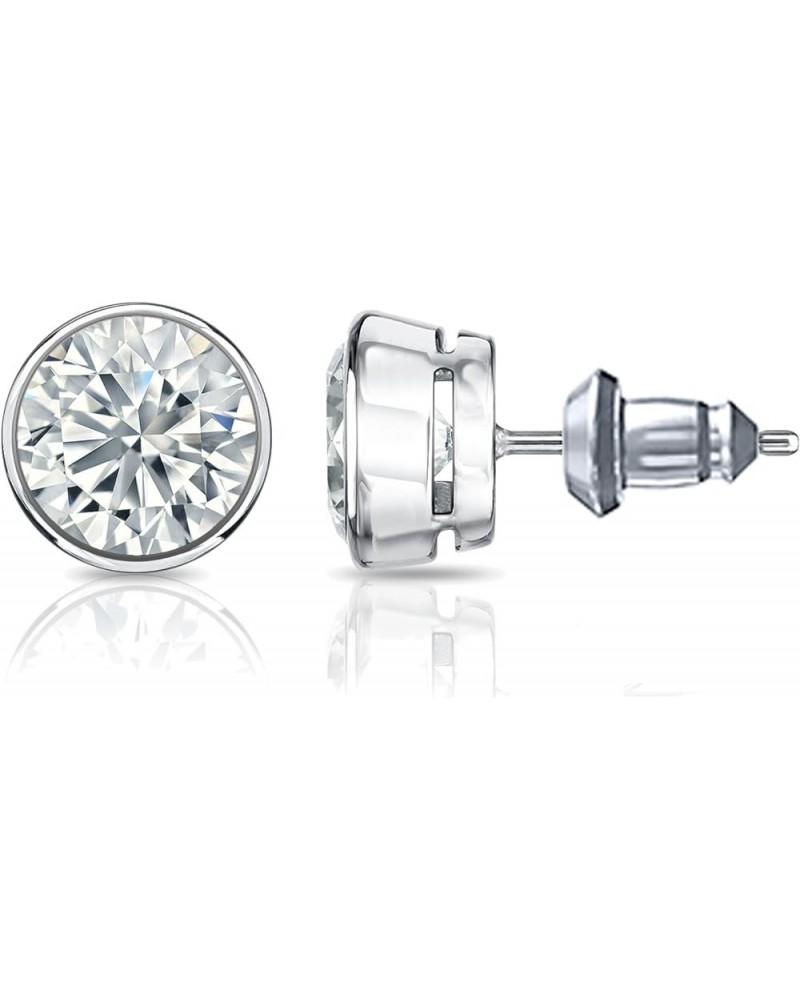 14k Gold Bezel-set Round Diamond Stud Earrings (1/4-2cttw, G-H, SI2-I1) Secure Lock Back White Gold 2.0 carats $327.08 Earrings