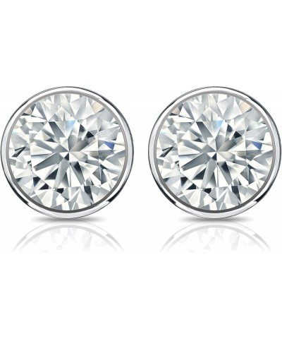 14k Gold Bezel-set Round Diamond Stud Earrings (1/4-2cttw, G-H, SI2-I1) Secure Lock Back White Gold 2.0 carats $327.08 Earrings