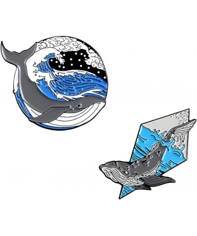 Marine Organism Series Enamel Whale Narwhal Shark Dolphins Brooch and Pin Cartoon Ocean Sea Jewelry 2 $9.42 Brooches & Pins