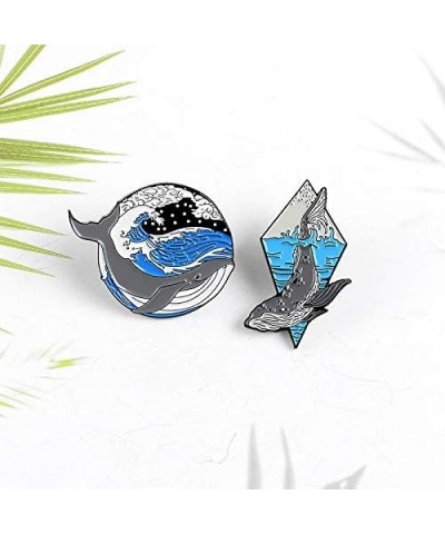 Marine Organism Series Enamel Whale Narwhal Shark Dolphins Brooch and Pin Cartoon Ocean Sea Jewelry 2 $9.42 Brooches & Pins