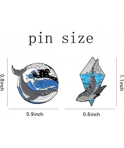 Marine Organism Series Enamel Whale Narwhal Shark Dolphins Brooch and Pin Cartoon Ocean Sea Jewelry 2 $9.42 Brooches & Pins