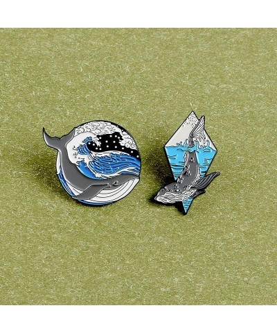 Marine Organism Series Enamel Whale Narwhal Shark Dolphins Brooch and Pin Cartoon Ocean Sea Jewelry 2 $9.42 Brooches & Pins