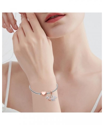 925 Sterling Silver Snake Chain Charm Bracelet For Woman Family Basic Heart clasp Iconic Moments Snake Chain Bracelet Gift fo...