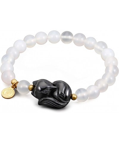 Black Obsidian Chalcedony Bracelet for Women Gifts Friendship Energy Healing Crystals $10.39 Bracelets