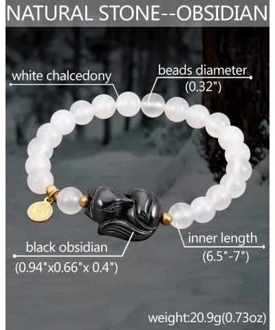 Black Obsidian Chalcedony Bracelet for Women Gifts Friendship Energy Healing Crystals $10.39 Bracelets