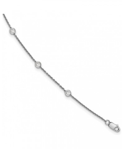 Solid 14K Gold True Origin Lab Grown Diamond VS/SI D,E,F Rolo Bracelet rhodium-plated-white-gold 0.5 carats $221.76 Anklets