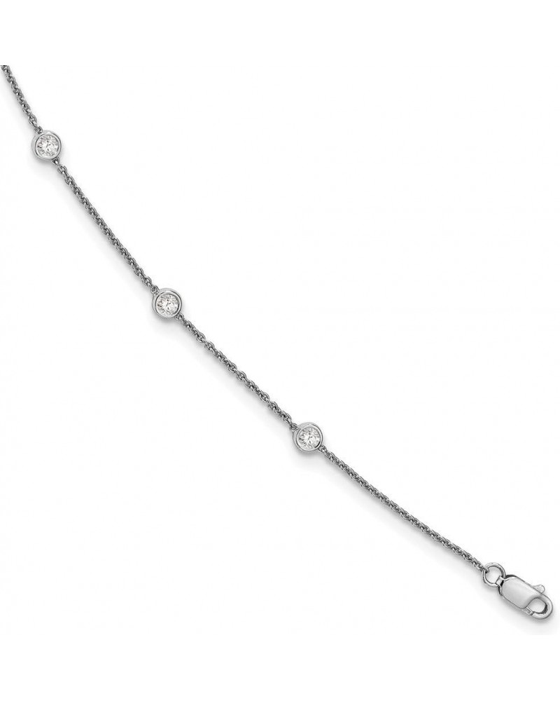 Solid 14K Gold True Origin Lab Grown Diamond VS/SI D,E,F Rolo Bracelet rhodium-plated-white-gold 0.5 carats $221.76 Anklets