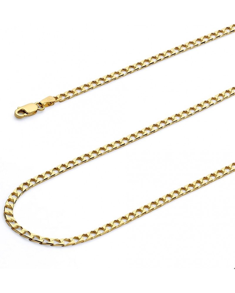 14K Solid Gold Square Cuban Link Curb Chains (Select Options) 22 Inches Yellow Gold $369.39 Necklaces