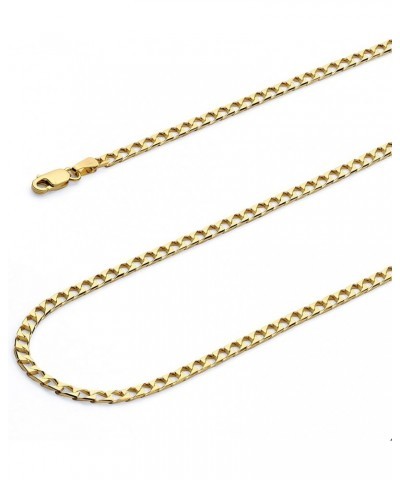 14K Solid Gold Square Cuban Link Curb Chains (Select Options) 22 Inches Yellow Gold $369.39 Necklaces