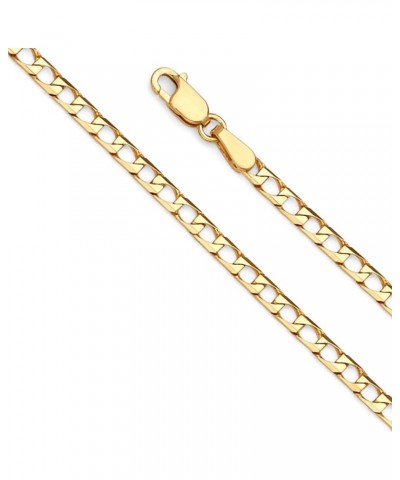 14K Solid Gold Square Cuban Link Curb Chains (Select Options) 22 Inches Yellow Gold $369.39 Necklaces