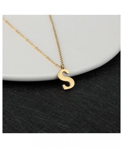 Stainless Steel Silver Initial Necklace Alphabet Pendant Necklace 16" with 2" extender Women Girl letter Necklace Gold Initia...