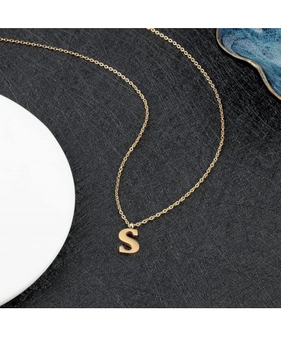 Stainless Steel Silver Initial Necklace Alphabet Pendant Necklace 16" with 2" extender Women Girl letter Necklace Gold Initia...