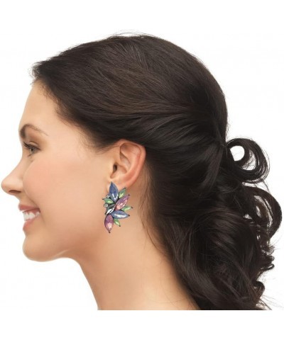 Glitter Rhinestone Statement Earrings for Women Fashion Bling Colorful Crystal Cluster Drop Dangle Earrings for Girls N-AB $8...