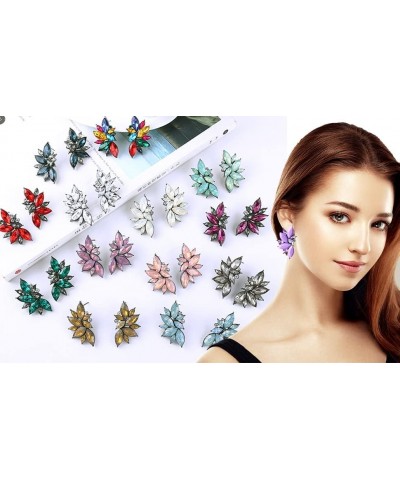 Glitter Rhinestone Statement Earrings for Women Fashion Bling Colorful Crystal Cluster Drop Dangle Earrings for Girls N-AB $8...