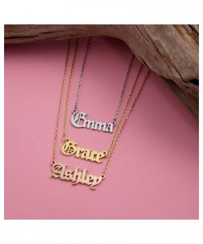 Personalized Name Necklace in Gold, Rose, and Silver - Custom 925 Sterling Silver, Gold Plated Nameplate Necklace for Women a...