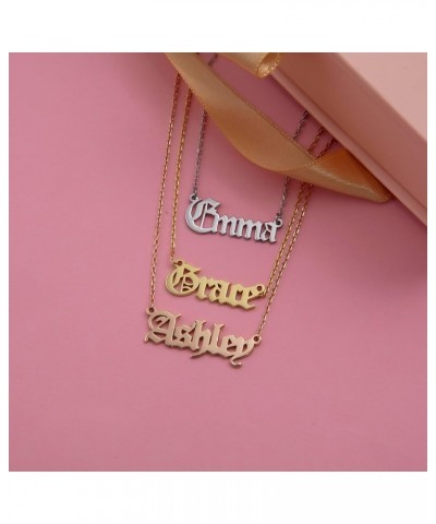 Personalized Name Necklace in Gold, Rose, and Silver - Custom 925 Sterling Silver, Gold Plated Nameplate Necklace for Women a...