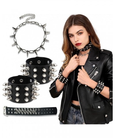 3 PCS Black Punk Gothic Bracelet Leather Bracelet Punk Choker Black Wristband Choker Black 1 $11.59 Necklaces