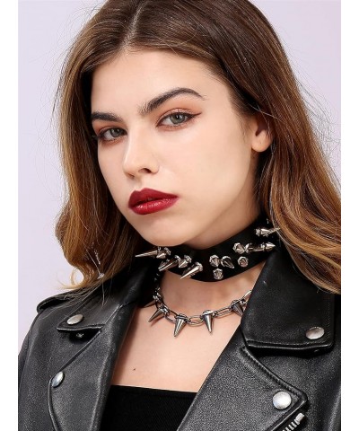 3 PCS Black Punk Gothic Bracelet Leather Bracelet Punk Choker Black Wristband Choker Black 1 $11.59 Necklaces