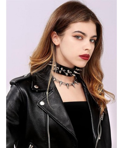 3 PCS Black Punk Gothic Bracelet Leather Bracelet Punk Choker Black Wristband Choker Black 1 $11.59 Necklaces