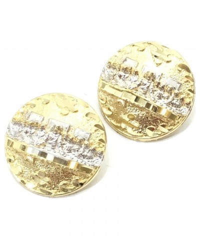 NEW 10K YELLOW GOLD 20 MM DIAMETER ROUND LAST SUPPER STUD EARRINGS 6400 $115.03 Earrings