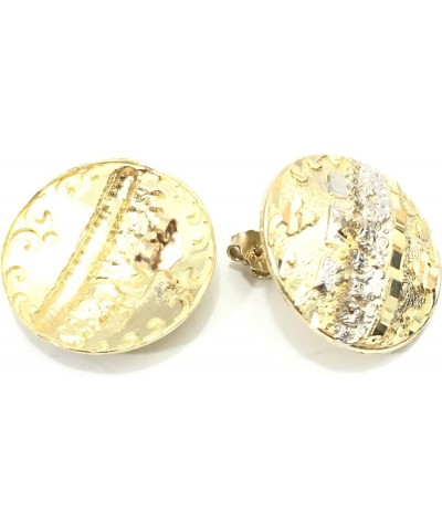 NEW 10K YELLOW GOLD 20 MM DIAMETER ROUND LAST SUPPER STUD EARRINGS 6400 $115.03 Earrings