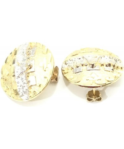 NEW 10K YELLOW GOLD 20 MM DIAMETER ROUND LAST SUPPER STUD EARRINGS 6400 $115.03 Earrings