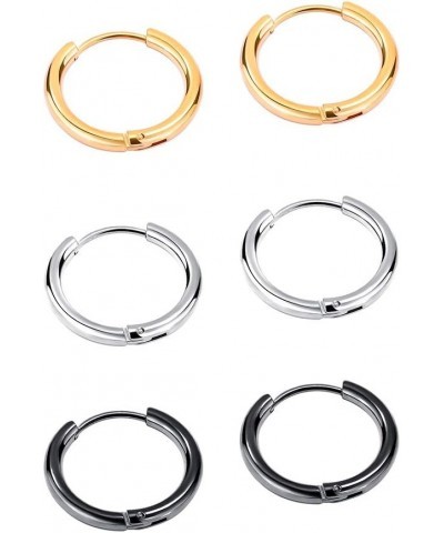 Stainless Steel Small Hoop Earrings for Cartilage Women Mens Hoops Gold Color 16mm Diameter $6.89 Earrings