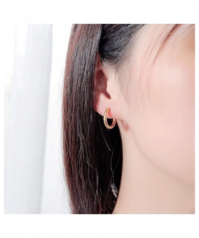 Stainless Steel Small Hoop Earrings for Cartilage Women Mens Hoops Gold Color 16mm Diameter $6.89 Earrings